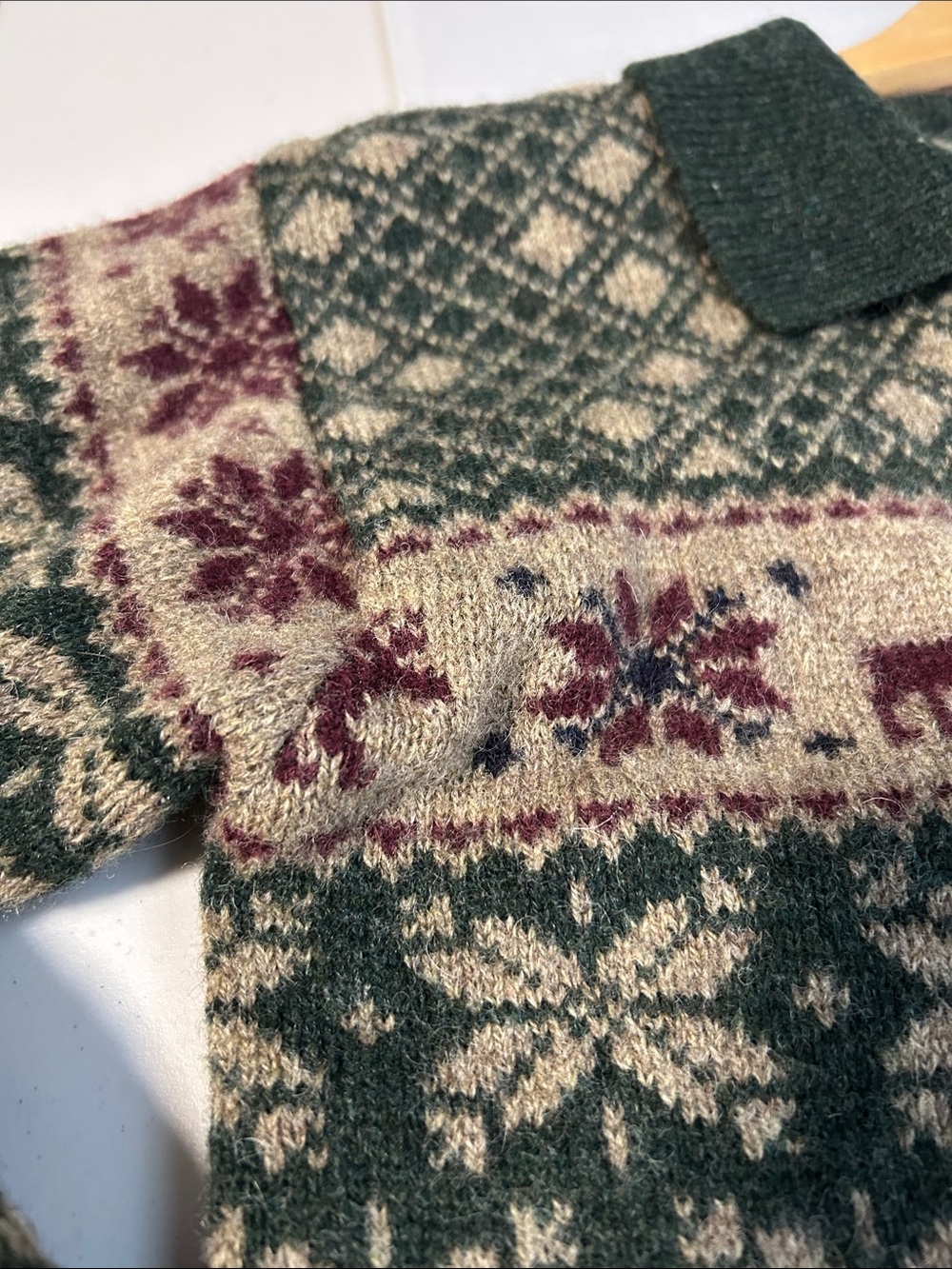 Vintage G.A.M Nordic Cottagecore Print Wool Cardigan Sweater - Picture 10 of 12